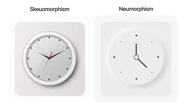 neumorphism-skeuomorphic-design-comparison-clock